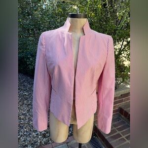 Akris Punto seersucker pointed-hem blazer - size 6